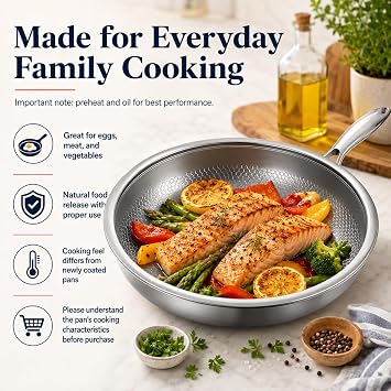 Titanium Hammered Pan Pro with Lid, Titanium Pans for Cooking Non Stick, Frying Pan Cookware (8in)