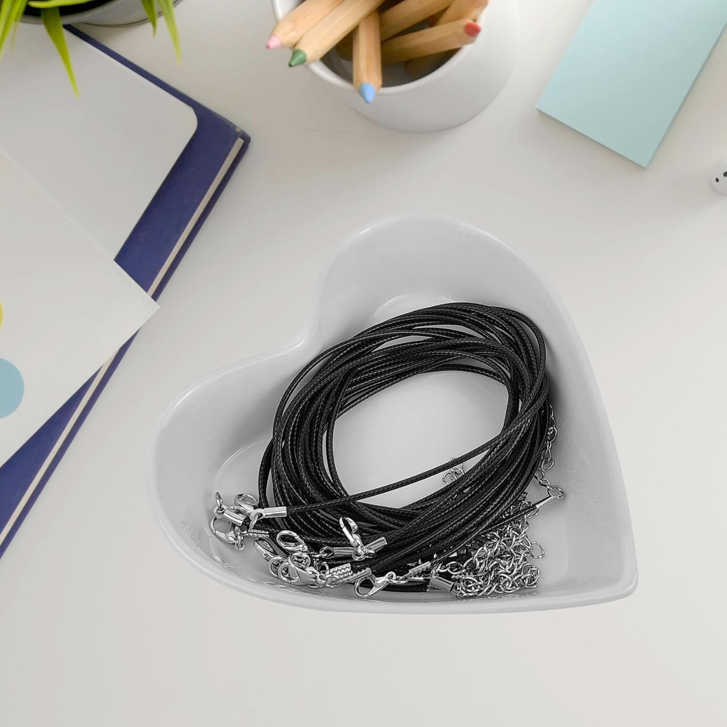 30 Pack Black Necklace Cord, Leather Cord Necklace with Clasp, Waxed Rope Necklace for Pendants, Jewelry Making Supplies (30) - Image 4