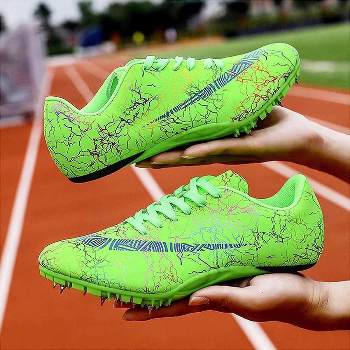 Zapatillas De Clavos Atletismo con 8 Clavos Unisex Spikes Atletismo para Pista Hombres Y Mujeres Transpirable y Ligero Antideslizantes Atletismo para Velocidad Sprint