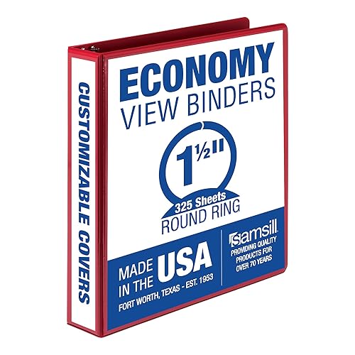 Vista 33 de Samsill (MP48513) - Carpeta de 3 anillos redondos de 1/2 pulgada, fabricada en los EE. UU., con cubierta transparente personalizable para insertos