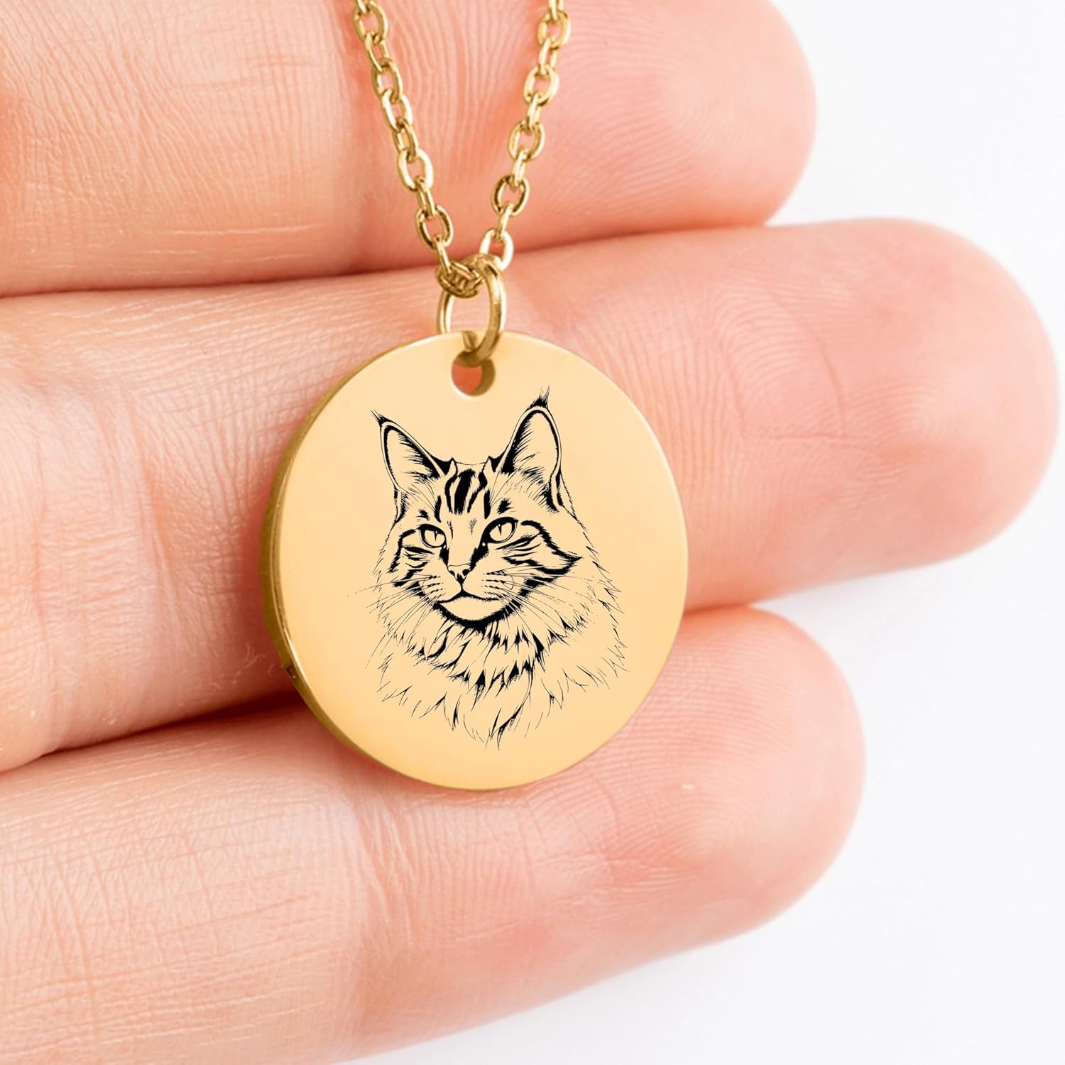Personalized Maine Coon Cat Necklace for Women - Handmade Custom Breed Pendant Jewelry Gift for Maine Coon Mom Owner Lover - Unique Birthday Memorial Present Charm Message Card