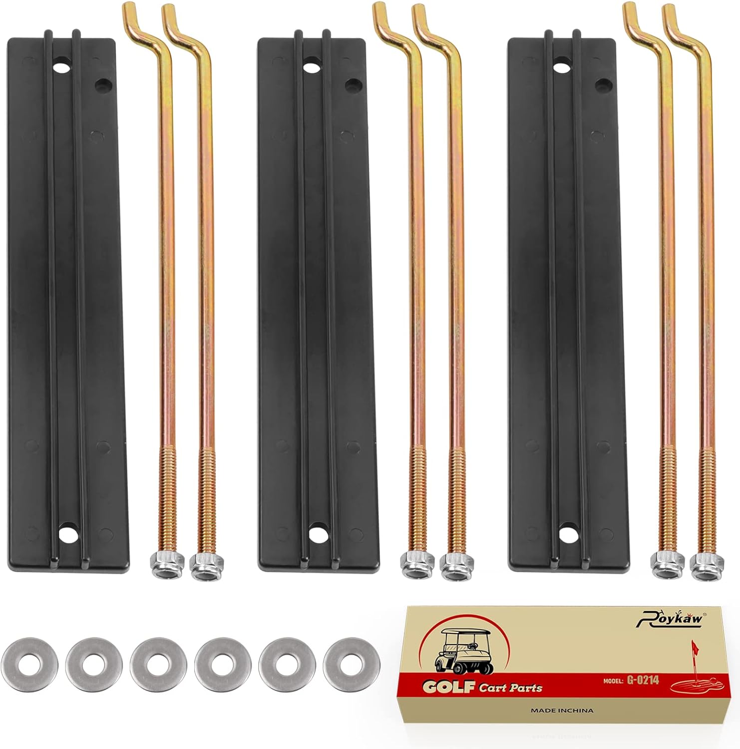 Roykaw Golf Cart Battery Hold Down Rods Kit Compatible