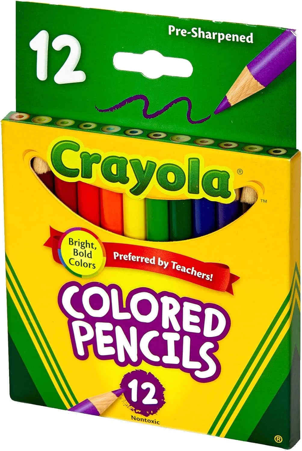 Crayola 68-4112 Colored Pencils, Short, 12-Pack