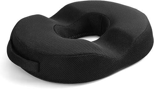 Almohada de espuma viscoelástica con forma de dona para hemorroides, cojín ergonómico para sentarse cómodamente, alivio del dolor y la presión para
