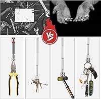 Vista 6 de Geiserailie 4 herramientas telescópicas de recogida de imanes extensibles, herramienta de recogida magnética, regalos prácticos para hombres, papá