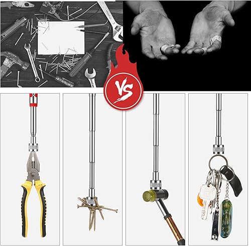 Miniatura 6 de Geiserailie 4 herramientas telescópicas de recogida de imanes extensibles, herramienta de recogida magnética, regalos prácticos para hombres, papá,