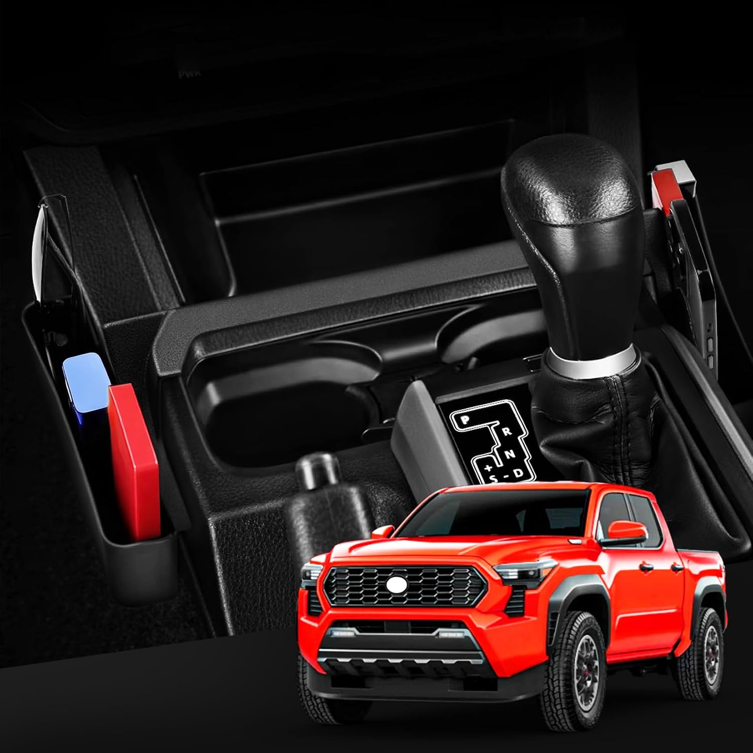 Center Console Gear Shift Organizer Tray for Toyota Tacoma 2016-2023,Center Console Shifter Storage Box for Tacoma 2022 2021 2020 2019 2018 2017 Interior Accessories(Not for Manual Transmission)
