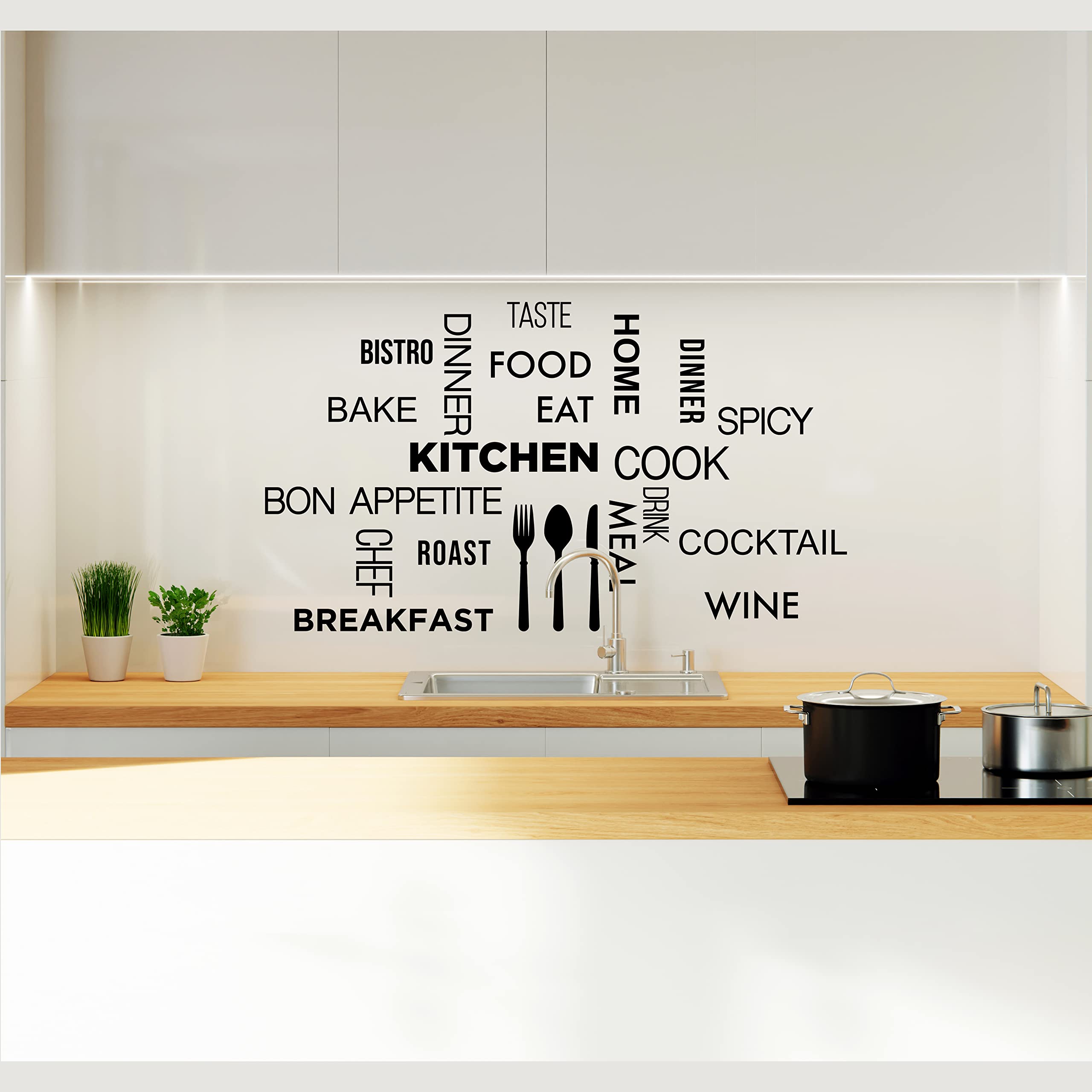 Gesar Adesivo da Parete - Adesivi Murali Scritte - Frasi Adesivi da Parete Cucina - Cibo Decorazione Murale Camerette - Sala da Pranzo Soggiorno