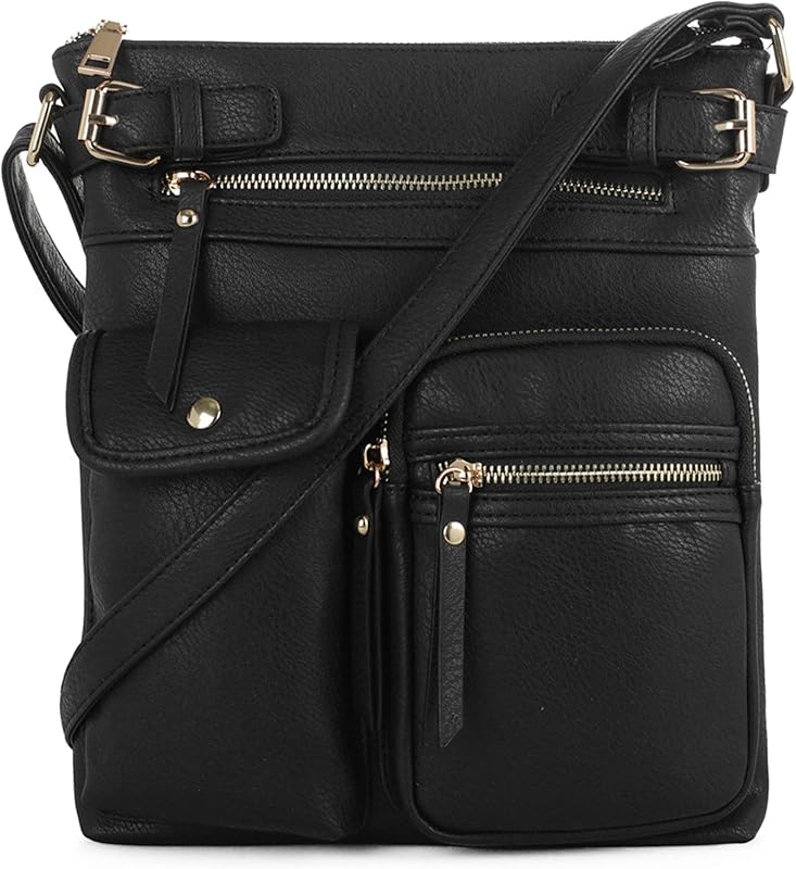 SG SUGU Katie Bolso bandolera mediano ligero con múltiples bolsillos para mujer