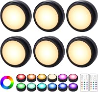 Cadrim RGB LED szekrénylámpa 6db távirányítóval, 13 szín, dimmer, elemről működő 1