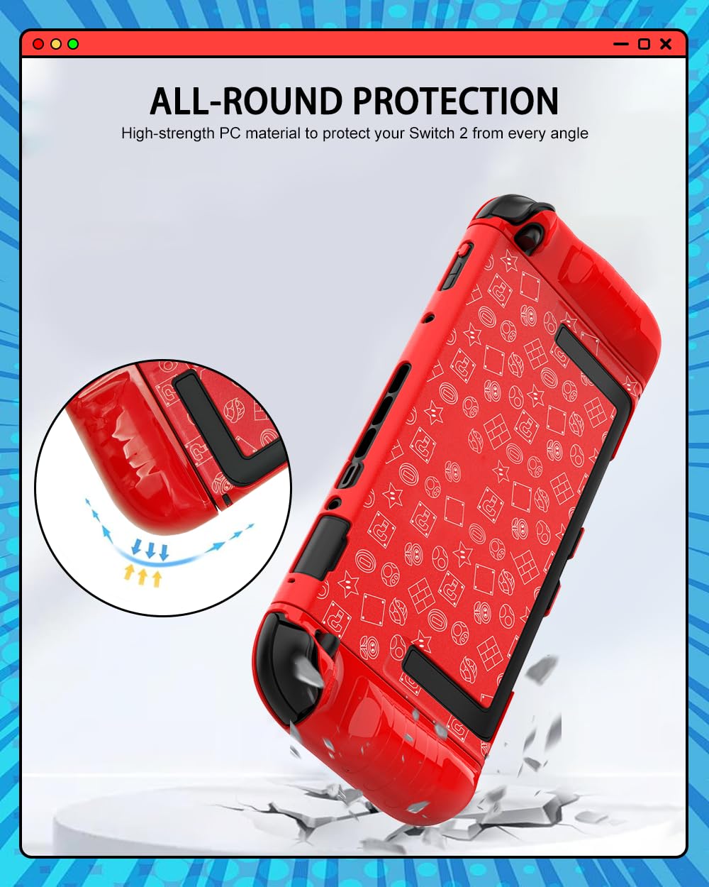 BKELHS Slim Cover for Nintendo Switch 2 case, Joy-Con split design, Hard Slim Lightweight Anti-Scratch Full Protective Dockable Switch 2 Controller Case Shockproof Non-Slip for Switch 2 Accessories image 5