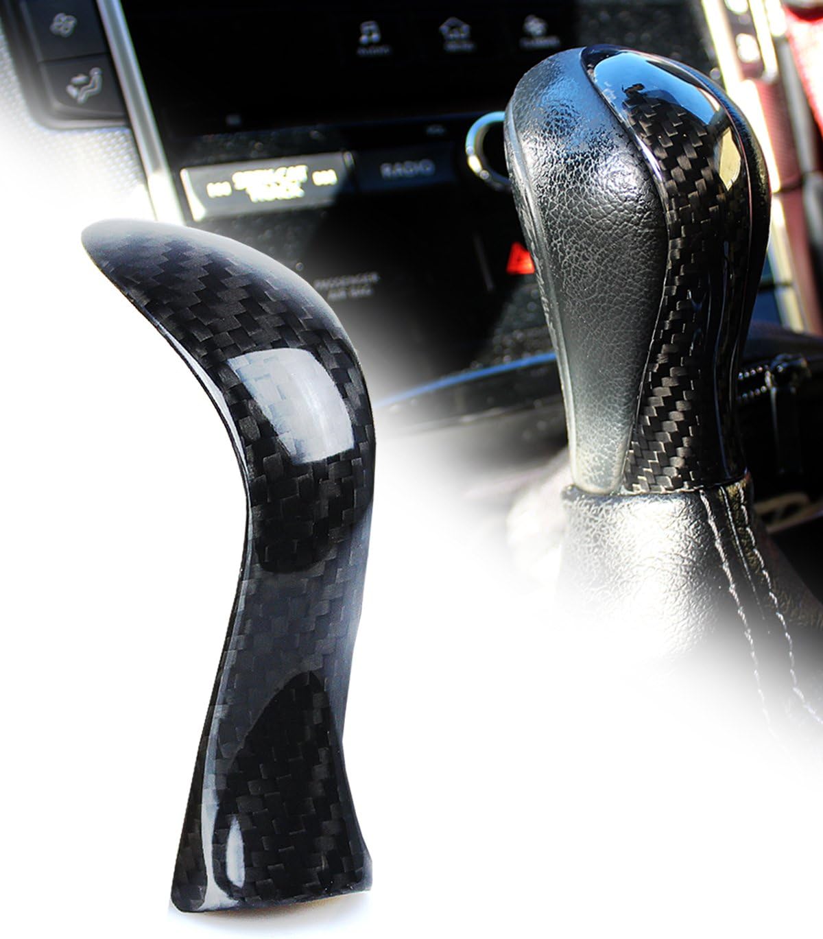 Cuztom Tuning Direct Add-on Real Carbon Fiber Shift Knob Cover Fits for Compatible with 2015-2017 Infiniti Q50 Q50S