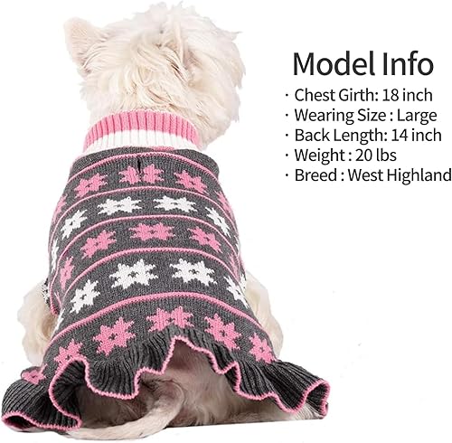 Miniatura 5 de Suéter KYEESE para perros pequeños con hueco para la correa suéter para perro con cuello alto suéter de punto cálido para gatos con diseño de San