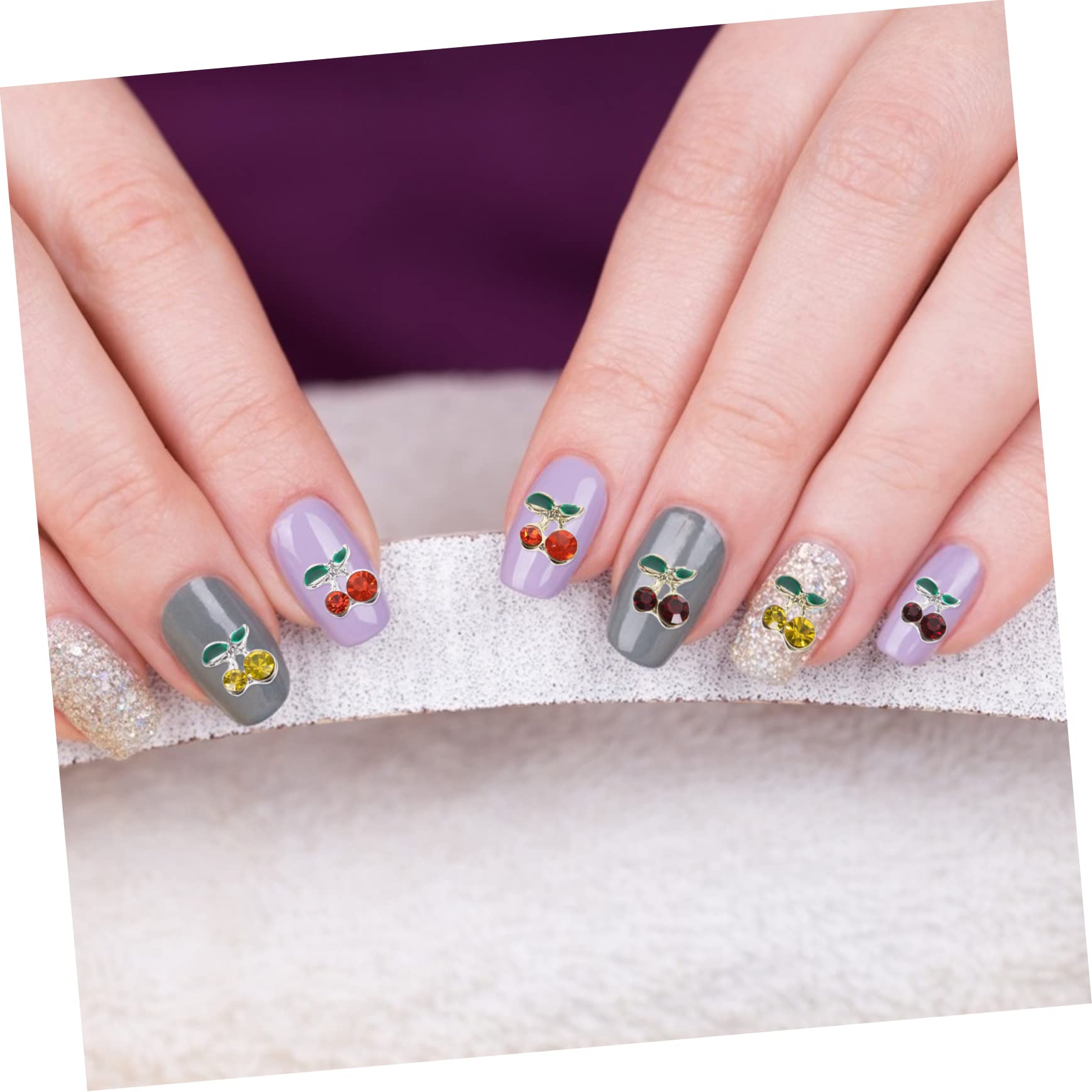 Mipcase 300kawałki Sztuk Kryształowych Cekinek Do Paznokci Różowe Owoce Akcesoria Do Manicure Dekoracje Paznokci Kreatywne Cekiny