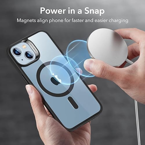 Vista 119 de ESR Funda para iPhone 15 Pro Max, compatible con MagSafe, de grado militar, negro transparente