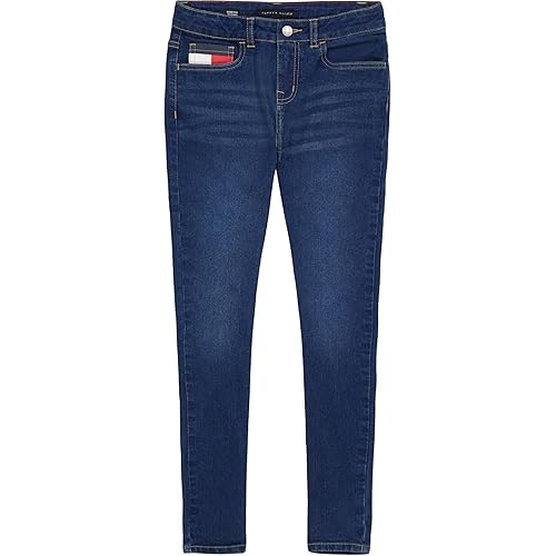 Tommy Hilfiger Girl's Stretch Denim Jeans, Skinny Fit Pants With Button & Zipper Closure