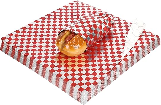 100 Pack Aluminum Foil Wrappers 12" x 12" Hot Dog Wraps Foil Sandwich Wrapping Sheets Classic Checkered Red and White Hamburger Wrappers for Burritos, BBQ, Food Wrapping
