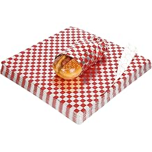 100 Pack Aluminum Foil Wrappers 12" x 12" Hot Dog Wraps Foil Sandwich Wrapping Sheets Classic Checkered Red and White Hamburger Wrappers for Burritos, BBQ, Food Wrapping