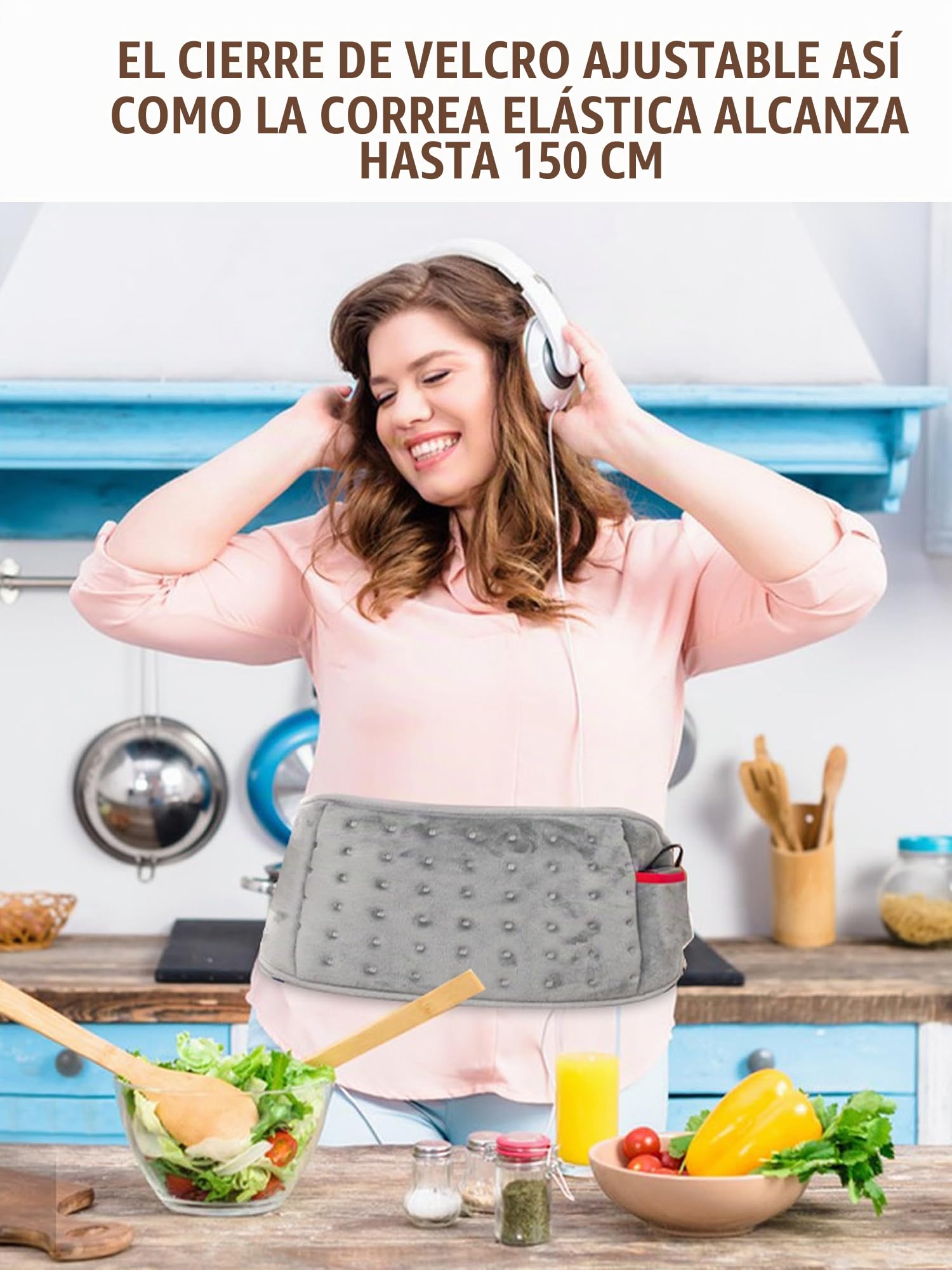 Almohadilla Eléctrica Lumbar, Manta Eléctrica con 10000mAh Bateria, 3 Temperatura Ajustables, manta calefactable para la Zona Lumbar, espalda y Abdominal | Cojín térmico con 3 niveles de temperatura de calentamiento rápido para espalda, hombros, abdomen,