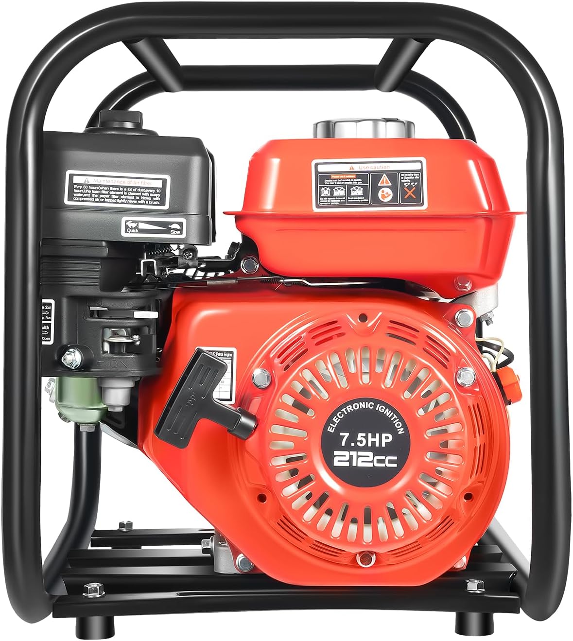 Gasoline Engine Water Pump, 212CC 7.5HP 4-Stroke Water Transfer Pump, 2-In Single Cylinder Air-cooled Gas Powered Water Pump with 0.95Gal Oil Tank, Water Transfer Pump for Agricultural Irrigation