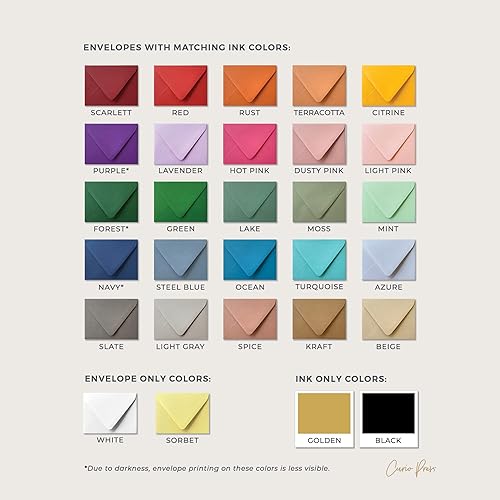 Miniatura 3 de Simple Personalized Monogram Flat Card and Envelopes, Custom Men's Cards with Name and Monogrammed, 4.25 x 5.5 or 5x7 Size, Thin Line Flat