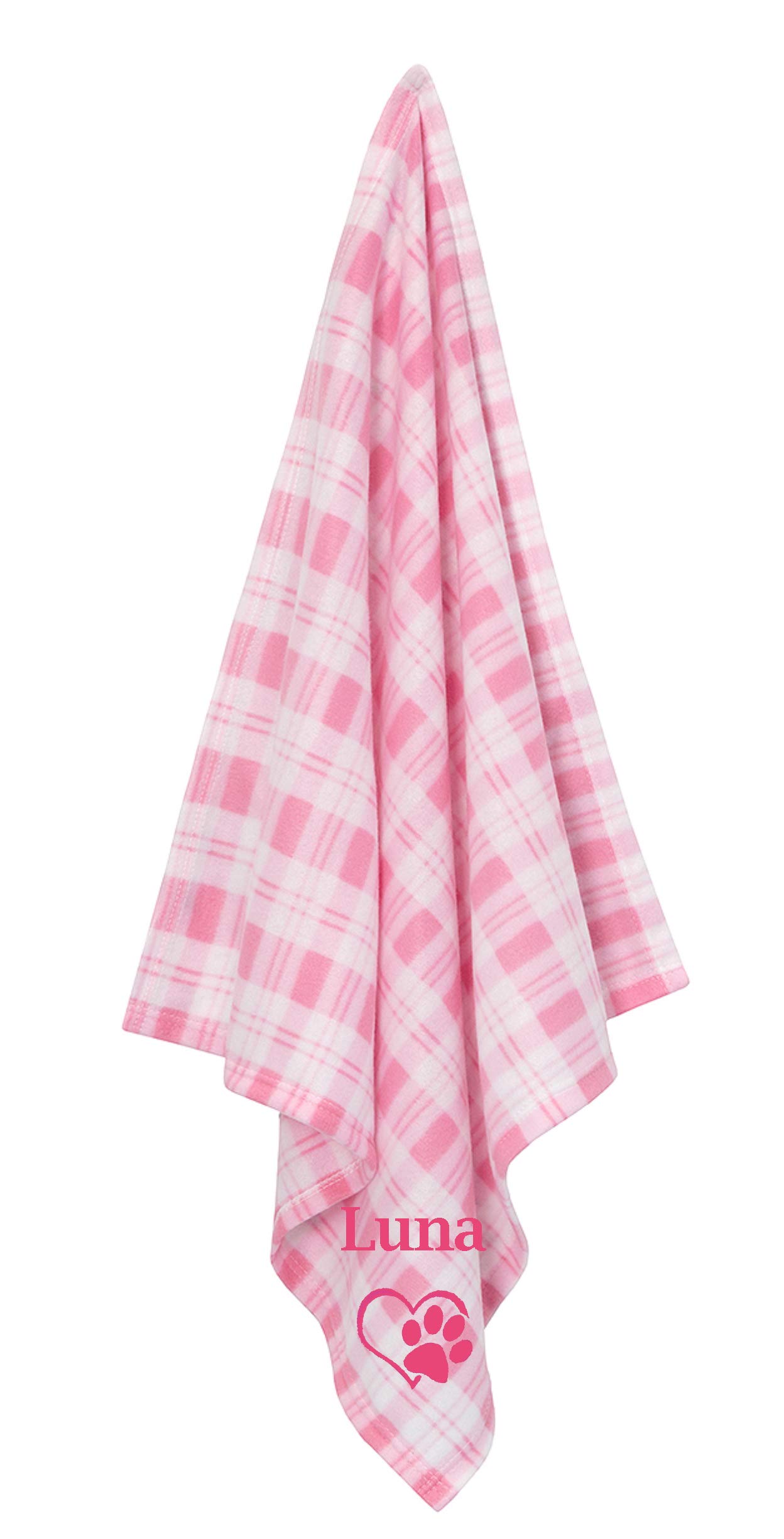 The Pyjama Party Personalised Pet Blankets Comforters Ideal For New Puppy or Kitten (Pink Check) โ image 1