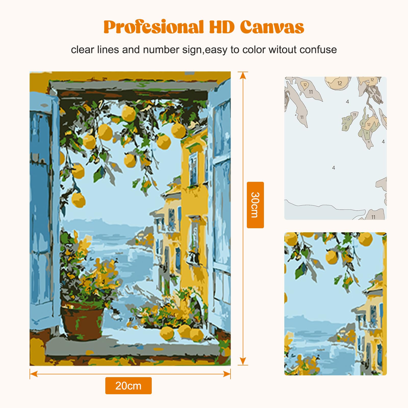 Kit Di Pittura Con Numeri RICUVED Foresta – Tela 20x30 Cm, Cornice In Legno, Pennelli E Magneti Inclusi