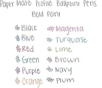Vista 4 de Paper Mate Profile - Bolígrafos retráctiles, 0.059 pulgadas, punta gruesa, 6 unidades (negro)