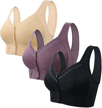 Nantdog Moona Bra - Front Closure Breathable Bra for Seniors Evybliss Bra Daisy Bras for Old Women Full Coverage Underwear