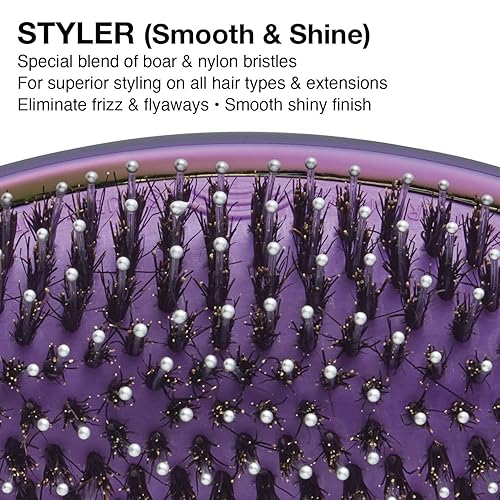 Miniatura 8 de Olivia Garden OG Brush Styler, para suavizar y añadir brillo, todo tipo de cabello, cojín extraíble para una fácil limpieza, abrazo del cuero