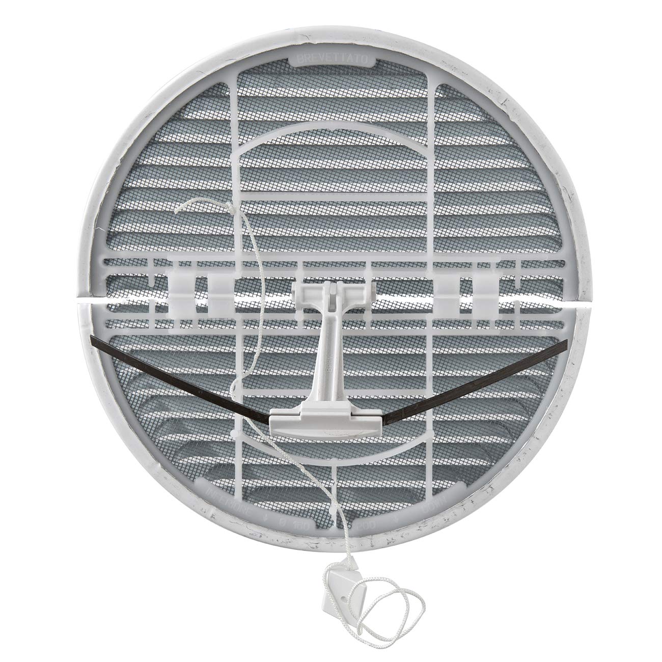 La Ventilazione GABDF200R Griglia di ventilazione tonda pieghevole in Alluminio verniciato bianco con rete antinsetti, diametro ø235 mm