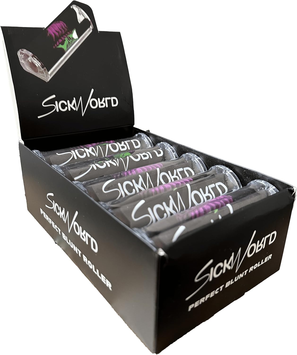 (10 Pack Bulk) SICKWORLD Cigar Blunt Roller 120mm | Rolls Full Cigar No Cutting Needed | Deep Fill (Black)