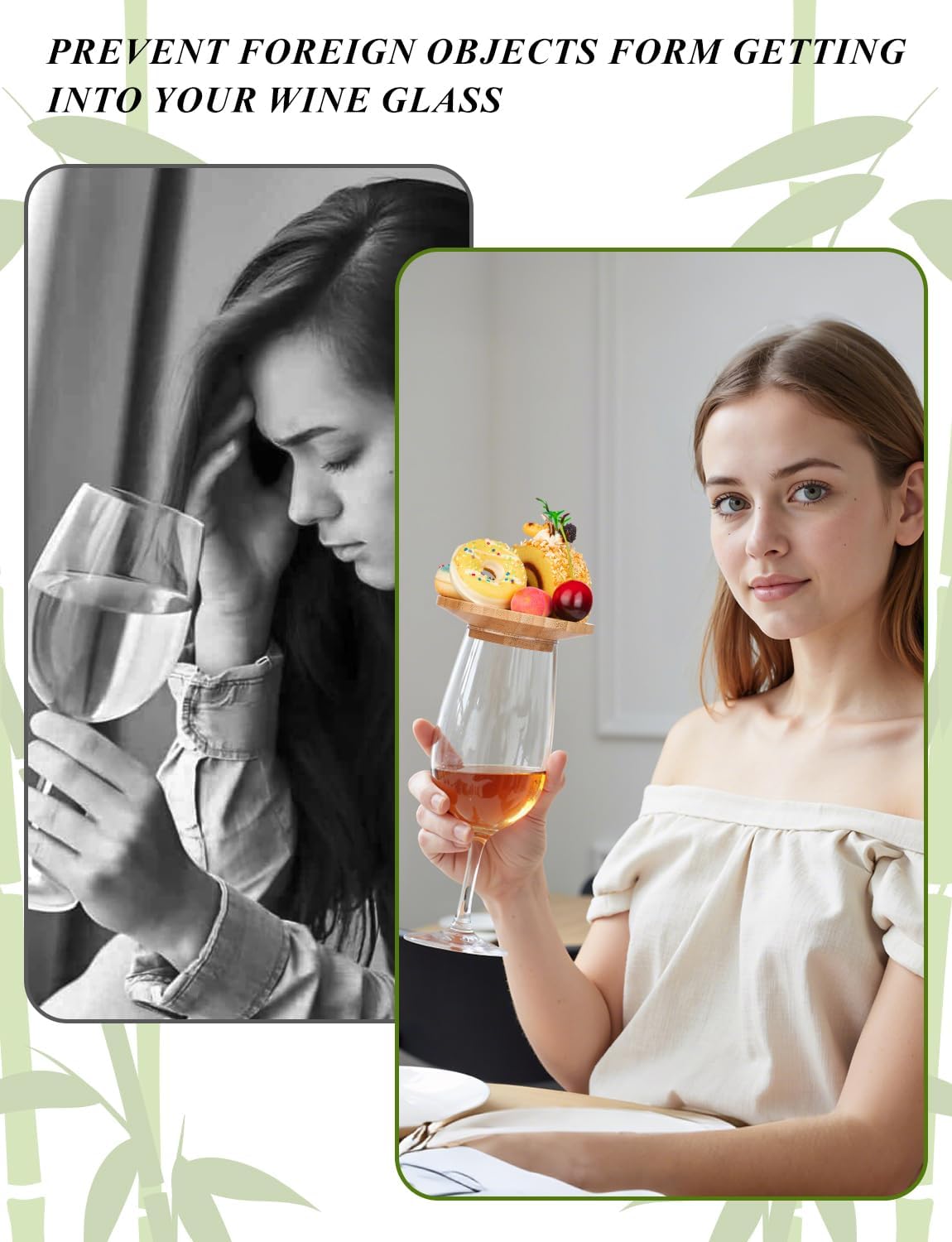 24Pcs Wine Glass Charcuterie Topper, 4" Bamboo Mini Charcuterie Boards, Wine glass covers to keep bugs out, for Family Gatherings, Restaurants, Bars