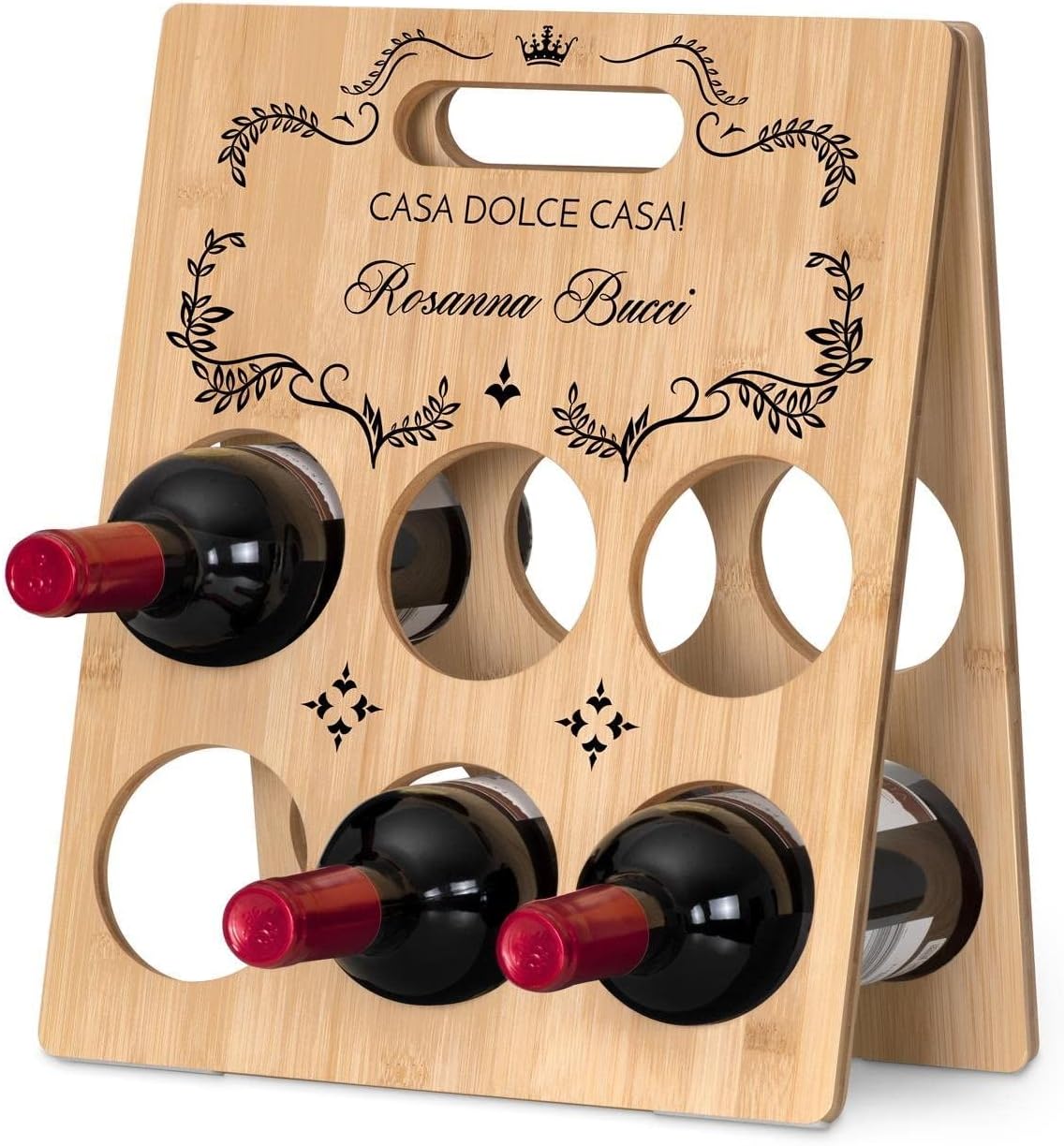 Maison Des Cadeaux Adorabile cucciolo di cane portabottiglie di vino, espositore in resina, può contenere qualsiasi bottiglia da 70 cl