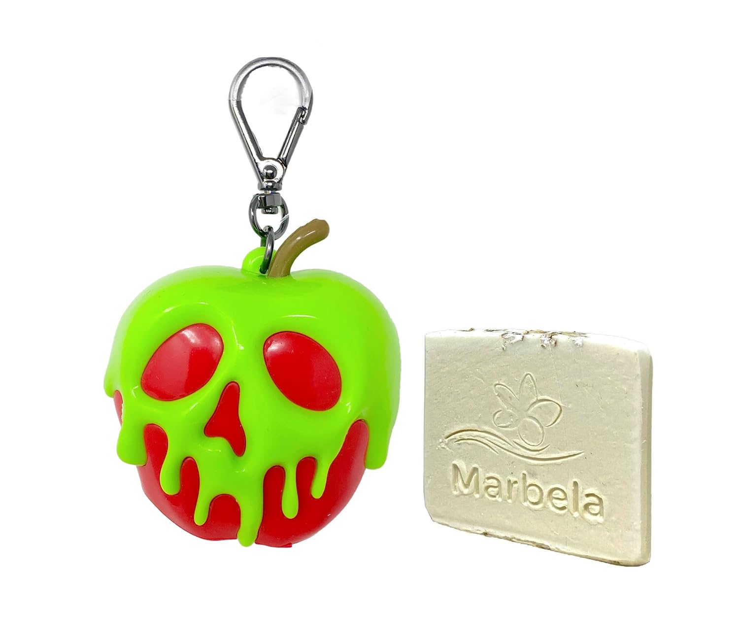 Bath & Body Works Disney Villains Collection Evil Queen Poison Apple Glow-in-the-Dark Hand Gel Holder with a Natural Oats Sample Soap