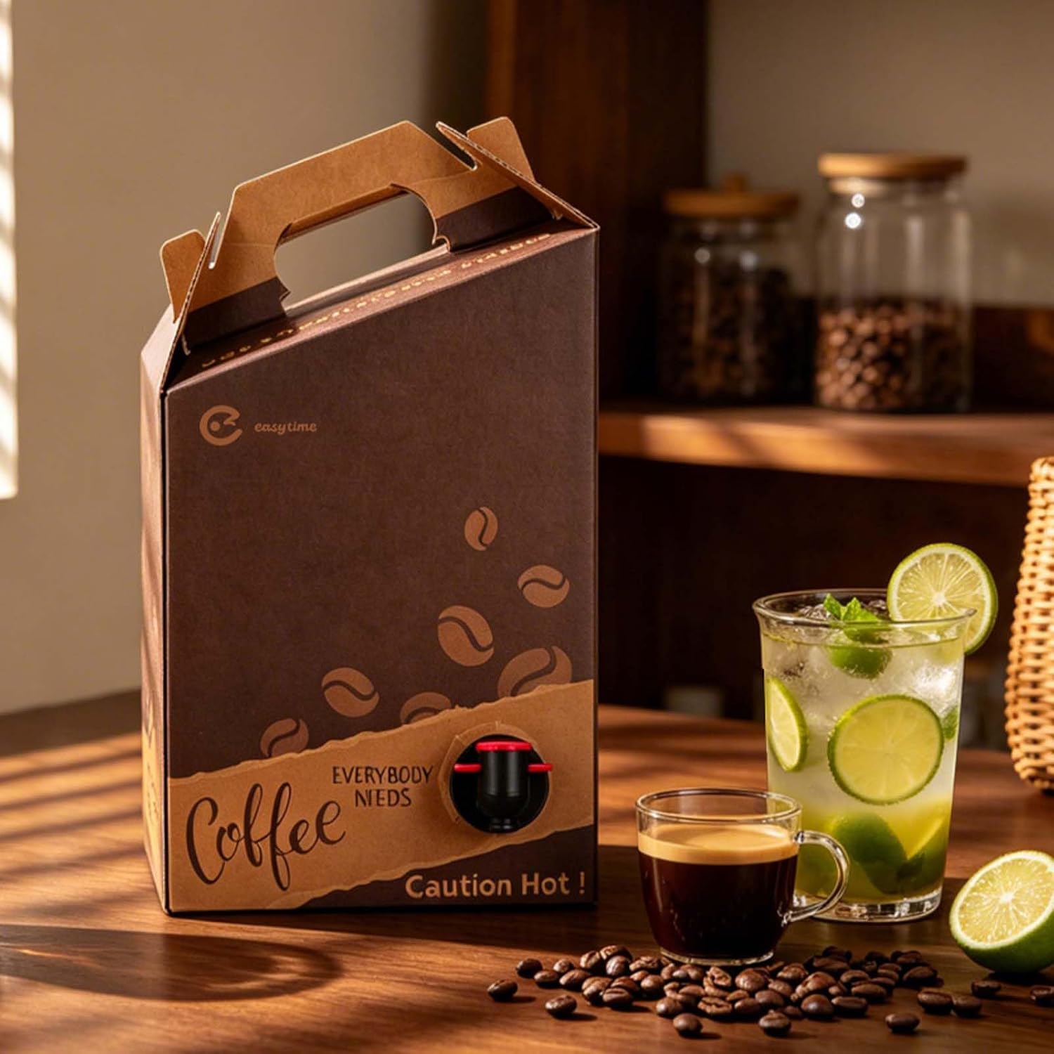 5 Pack 96oz Coffee Boxes For Catering, Coffee Boxes To Go, Disposable Coffee Dispenser, Portable Cold/Hot Beverage Dispensers For Catering, Office, Party