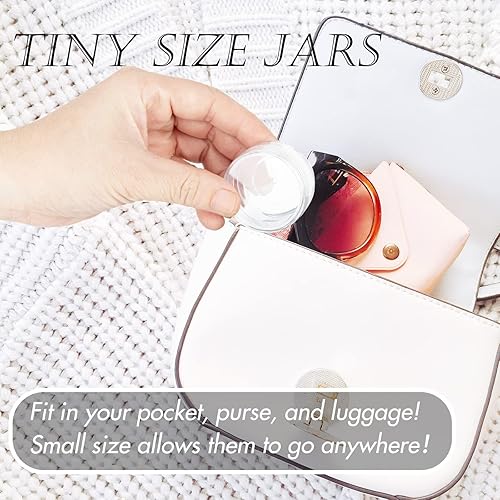 Miniatura 8 de ZEJIA Recipientes de muestra de 0.35 oz, 100 tarros cosméticos con tapas, frascos de muestra vacíos recargables, recipiente de plástico pequeño