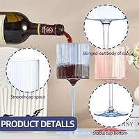 Vista 4 de Copas Cálices de Vino de Plástico – Copas de Vino Acrílicas de 12 onzas Origami Irrompibles Vasos de Cóctel de Plástico Transparente Reciclables