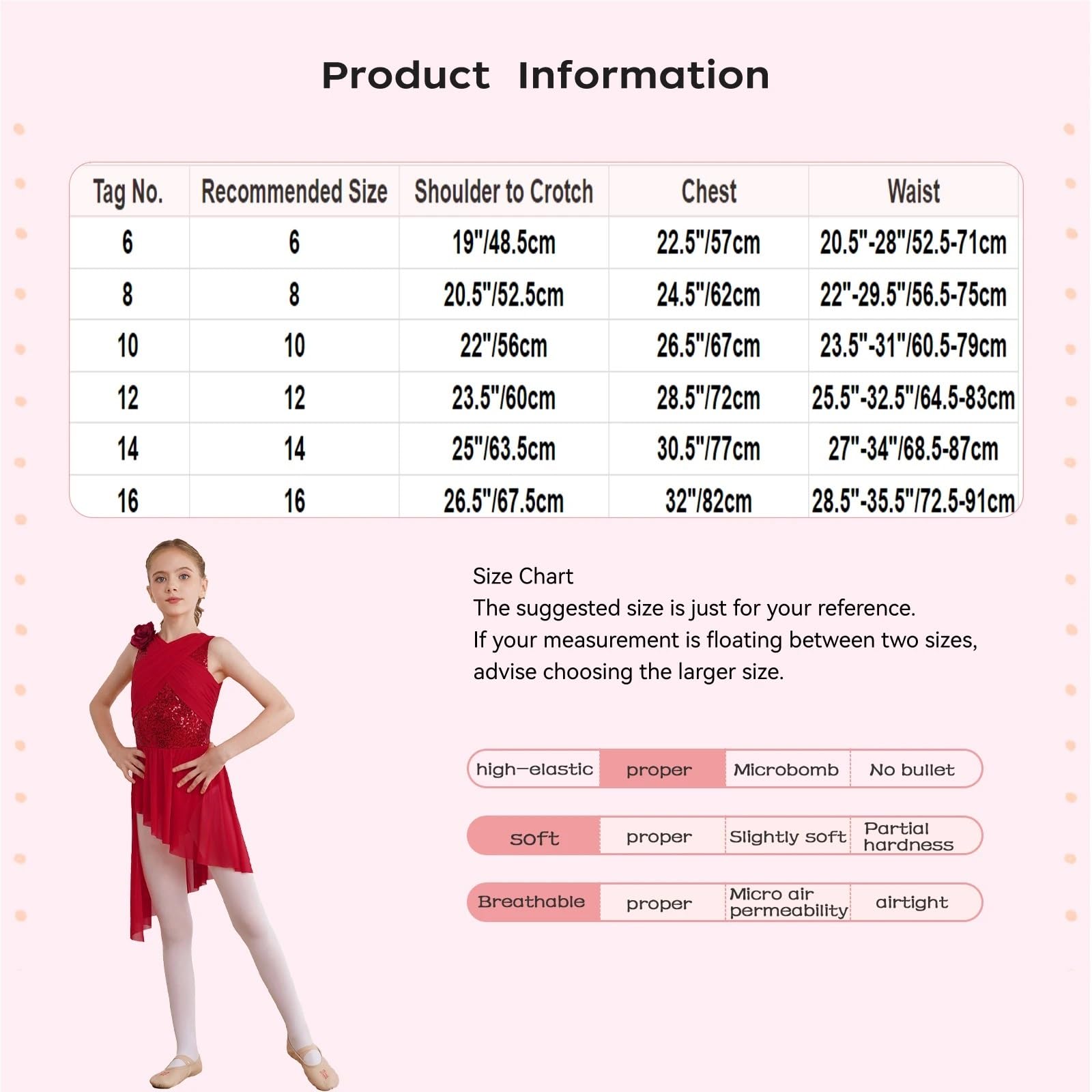 Disfraz Gimnasta NiñA Traje de Baile lírico con Lentejuelas for niñas, Vestido de Malla Transparente superpuesta, Vestido de Gimnasia, Patinaje artístico, Baile Latino, cha-cha, vals(Pink,12)