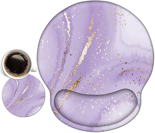 DINKY Alfombrilla de mouse ergonómica, bonita alfombrilla de mouse con gel de soporte para reposamuñecas, base de poliuretano antideslizante con