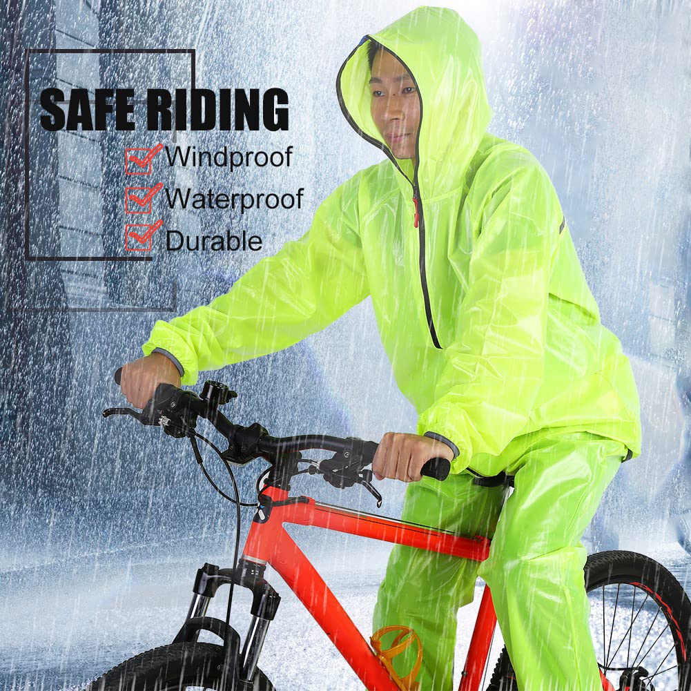 NDNCZDHC Neutral Outdoor Portable Windproof and Waterproof Raincoat Set Cycling Sports Raincoat Rain Pants(S)
