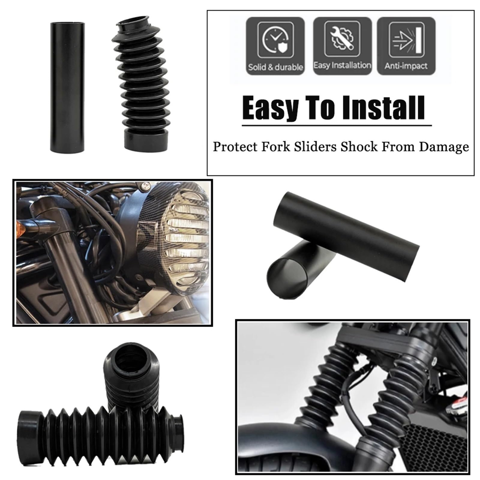 Adatto per Honda Rebel CMX500/300 2017-2022 Moto Forcella Anteriore Boot Tubo Cursore Ammortizzatore Copertura protezione forcella(Upper Protection)