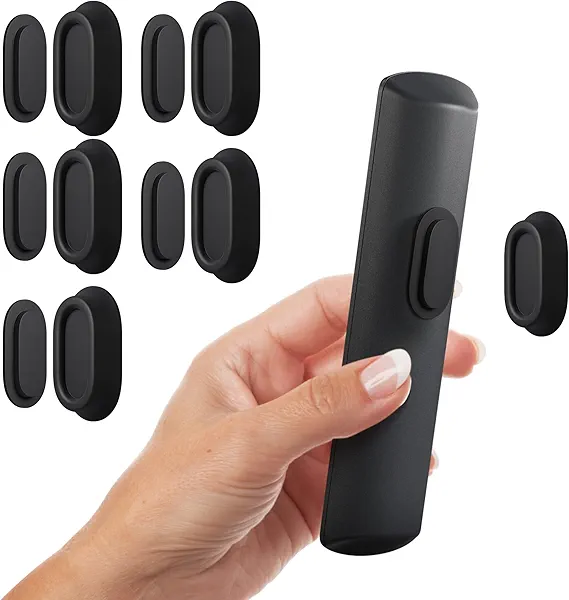 Nearockle 5 Pack Magnetic Remote Control Holder Wall Mount, Upgraded Silicone Remote Control Organizer Strong Adhesive TV Remote Charger Holder Caddy Back of TV (Black)