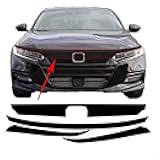 Front Grille Trim Chrome Delete Blackout Precut Vinyl for Accord 2018 2019 2020 Sedan, Black
