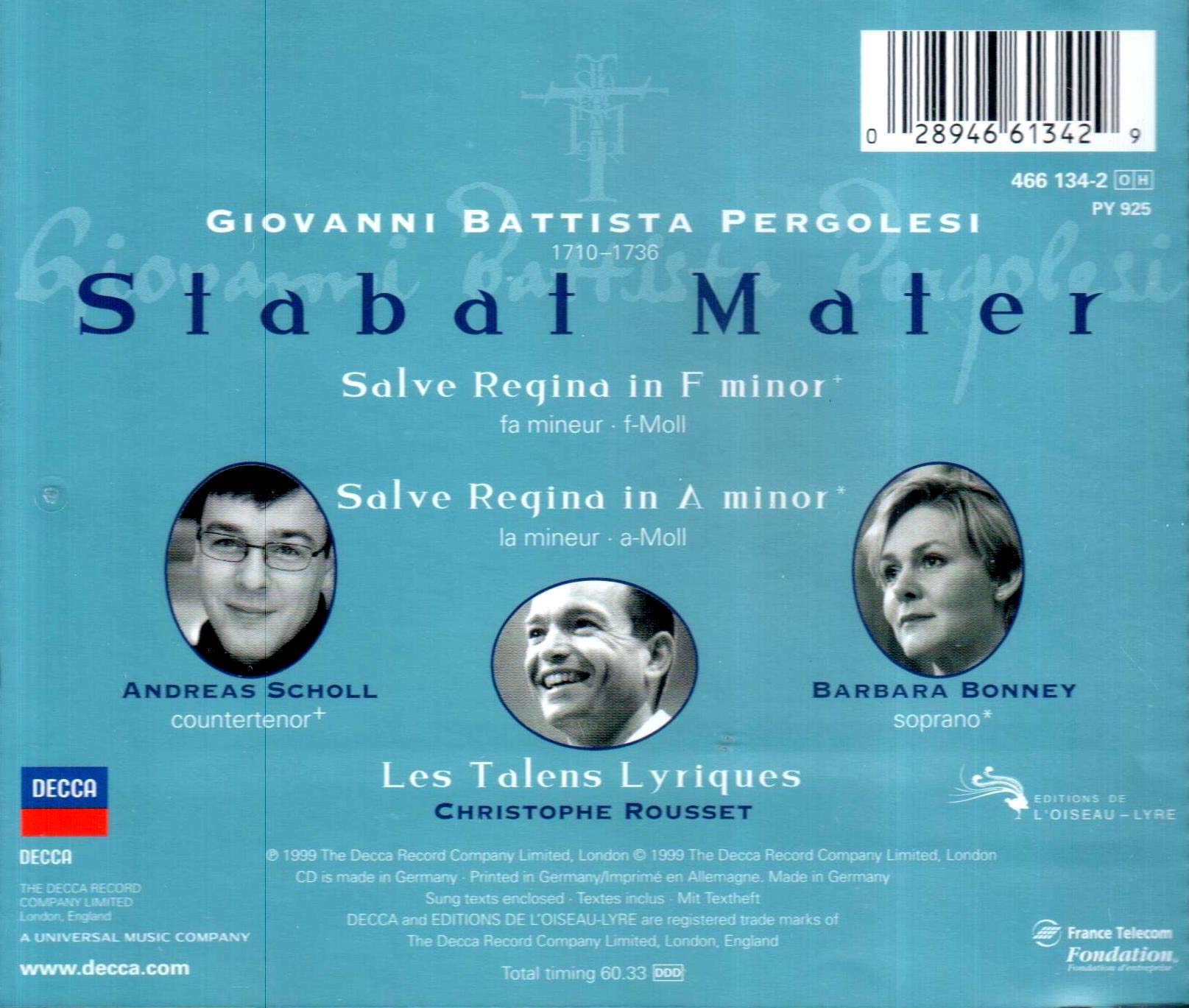 Pergolèse : Stabat Mater - Salve Regina