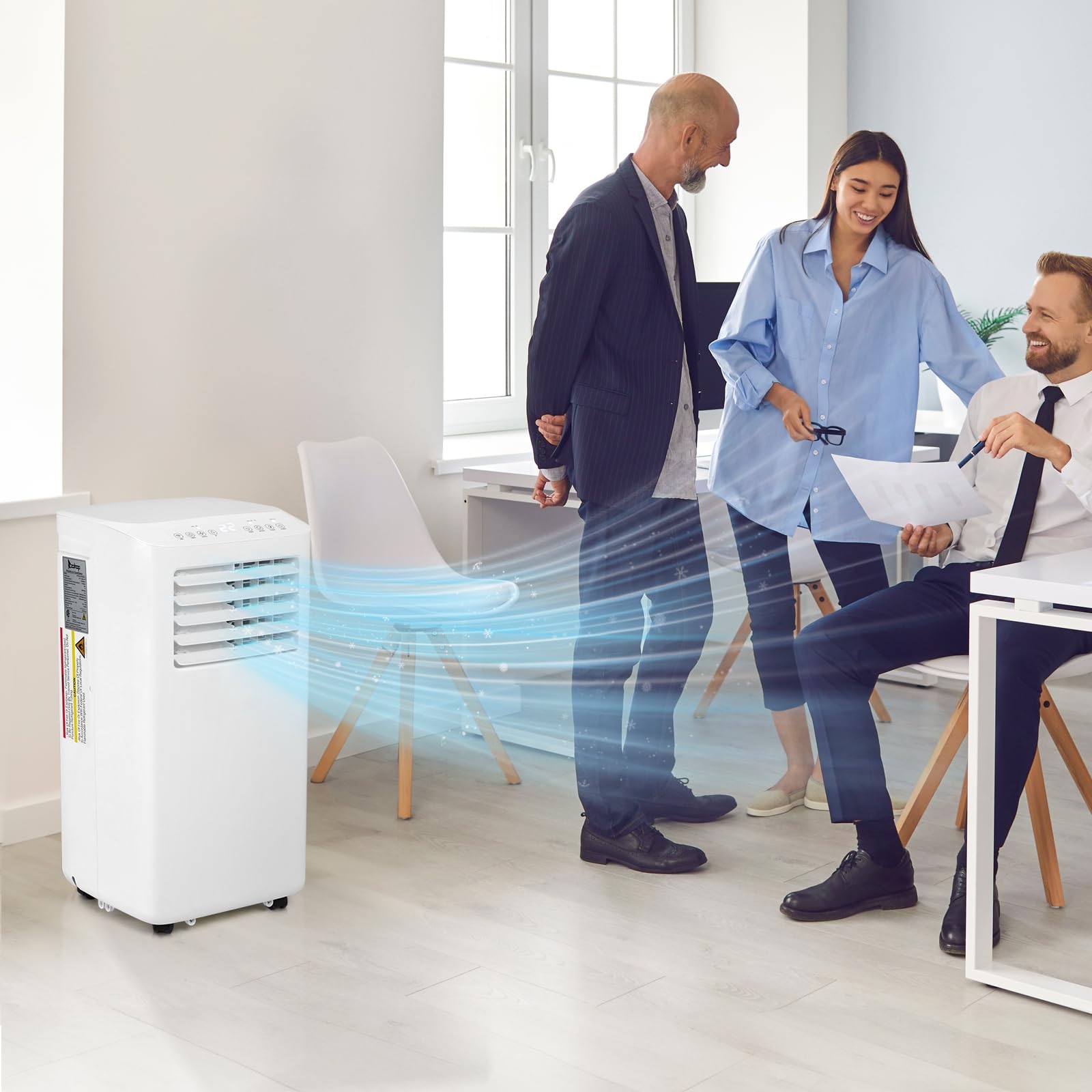 LEADZM Mobile Klimagerät klimaanlage,10000 BTU 1120W, Raumgröße bis 32㎡,Air Conditioner mit Abluftschlauch,Kühlen,Ventilieren,Entfeuchten