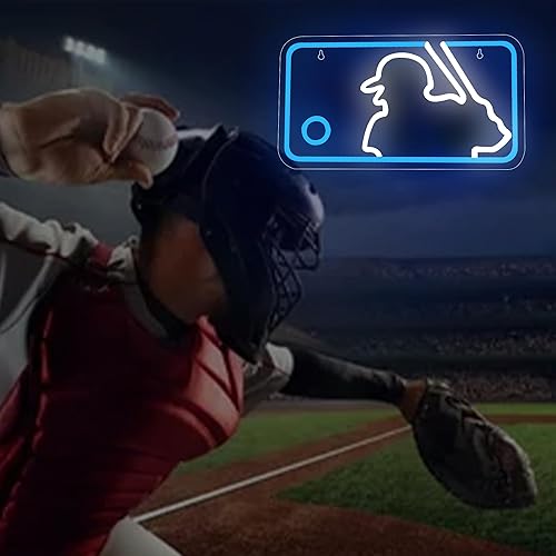 Miniatura 7 de ATTNEON Letrero de neón de béisbol para decoración de pared de club deportivo, letrero LED de béisbol deportivo, luz de neón LED de béisbol, para