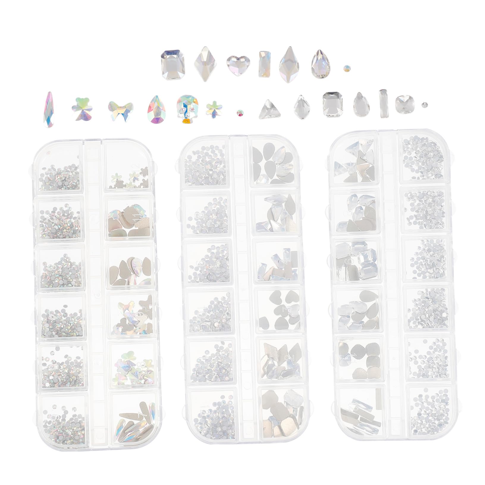 VICASKY 2 Set Decorazioni Per Unghie Con E Charms Retro Piatto Colorati Per Nail Art E Feste Per Halloween Compleanni E Natale 3 Scatole*2