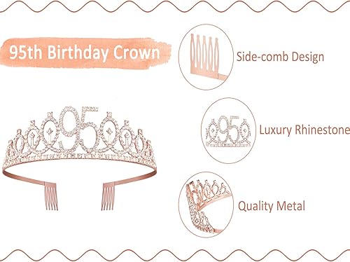 Miniatura 24 de Decoraciones de cumpleaños de 38 años para mujeres, incluyendo banda de cumpleaños, tiara/corona, velas numéricas y decoración de pastel, regalos