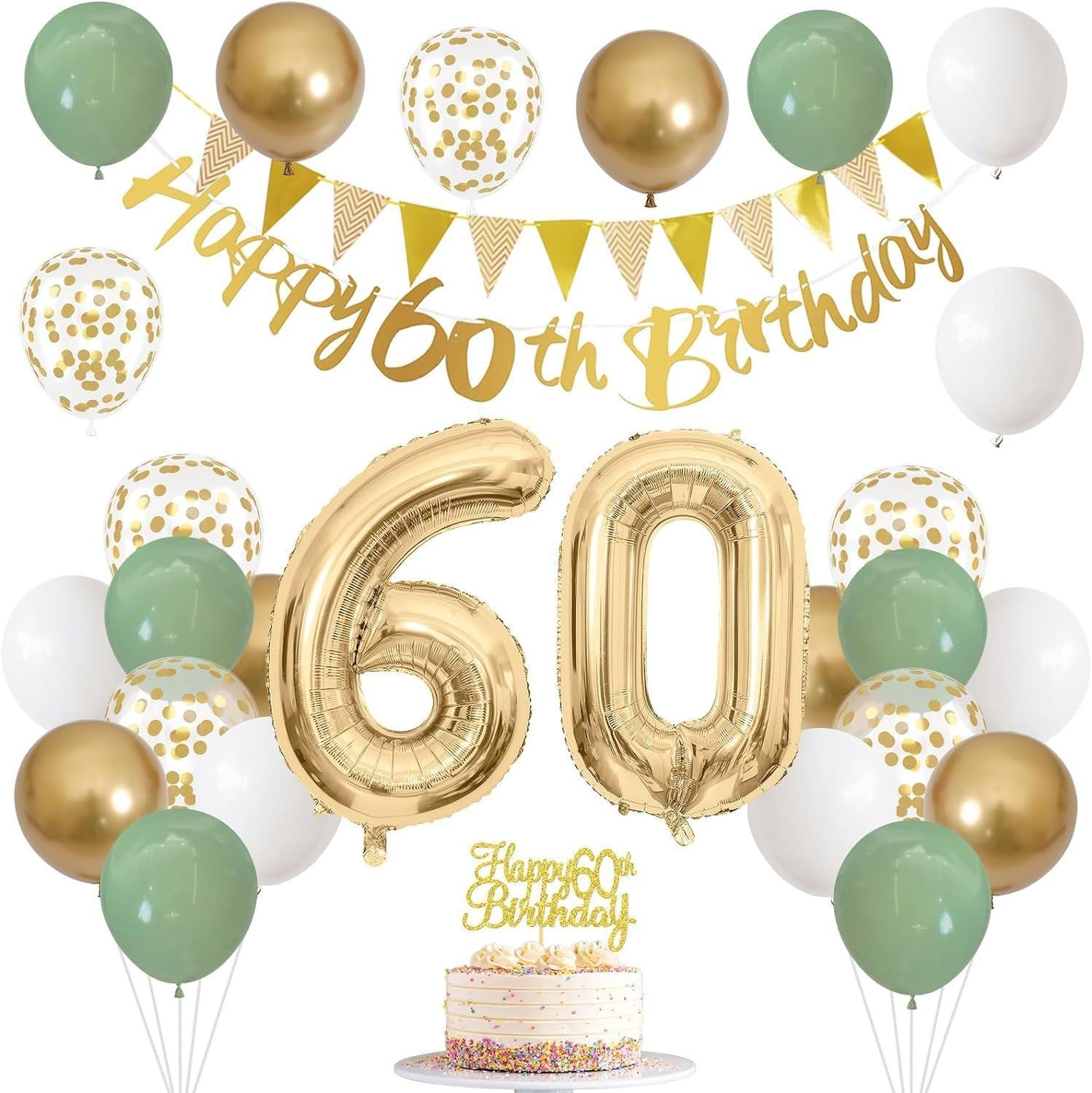Amazon.co.jp: Lakymisy 60歳 還暦お祝い 誕生日 飾り付けセット 数字